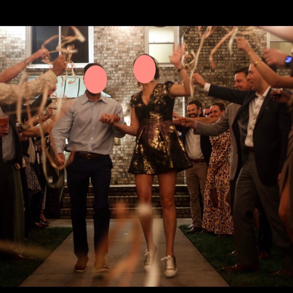 Vince Camuto jacquard, fit & flare dress